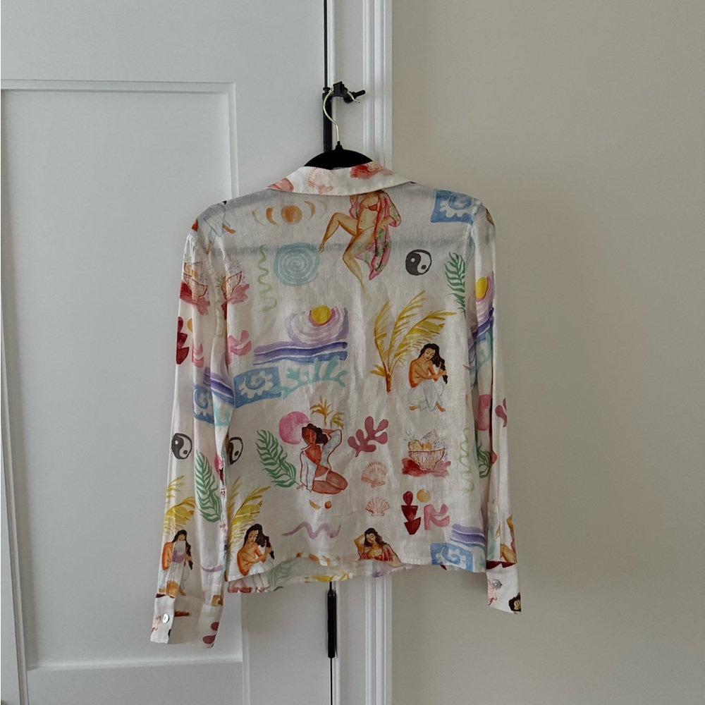 Rails Multicolor Printed Blouse Elm Shirt in Ivory Bathing Ladies🫣 - Picture 9 of 17